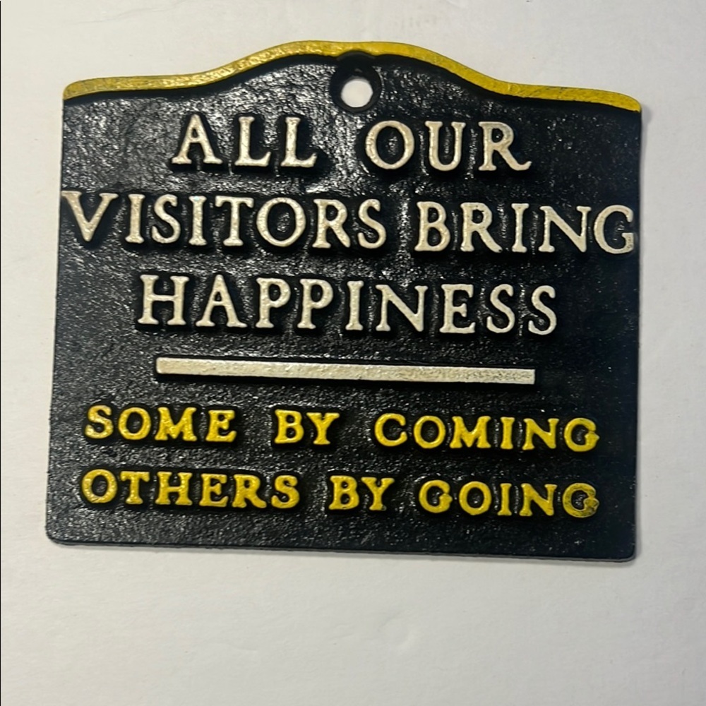 Vintage Black and Yellow Decorative Sign